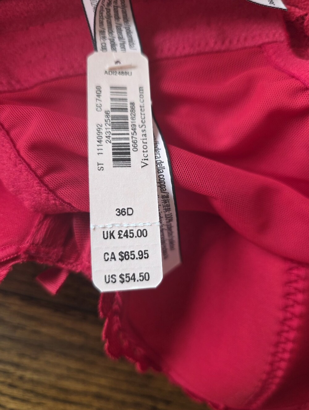 NWT Victoria's Secret Red Lace Longline Bra 36D - Picture 5 of 6